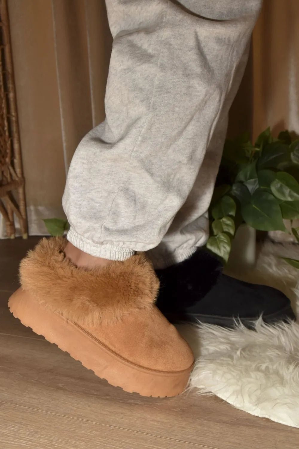 WILD DIVA Faux - Fur Platform Slip On Booties - Bela Fils BoutiqueBela Fils Boutique